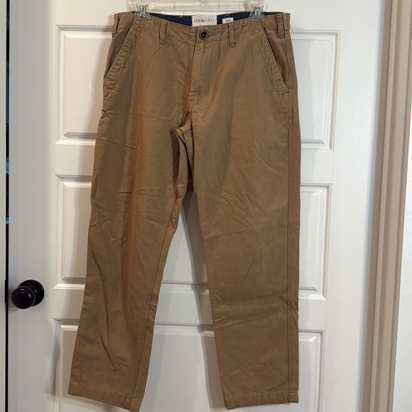 uskees pants Men's trousers 5005 flat front brown/khaki organic cotton work 30 - Picture 1 of 8